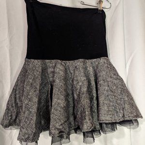 Twelve by twelve mini full aline petticoat tulle layered black and grey skirt